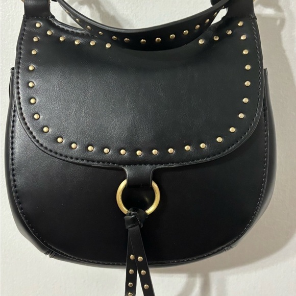 Zara NWOT vegan leather saddle bag black - Picture 2 of 6